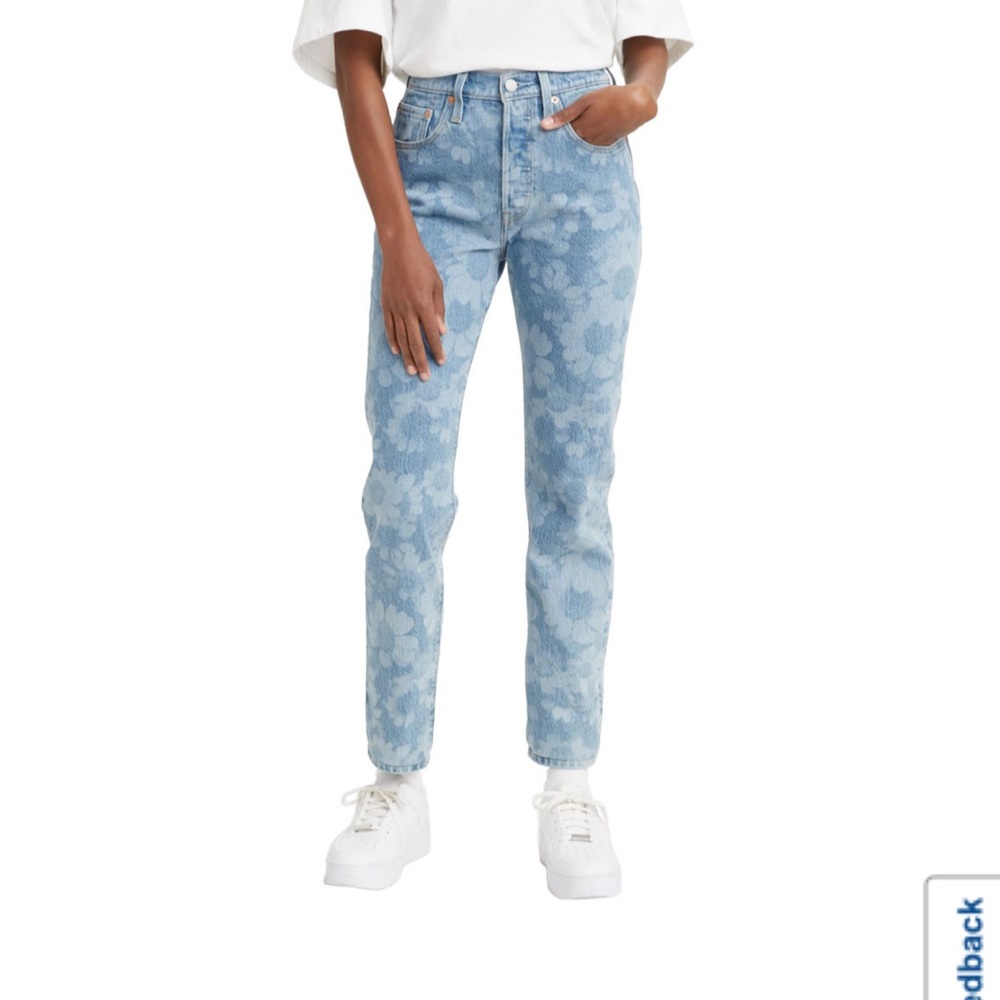 NWT Womens Levi’s High Rise 501 Mom Skinny Jean Tango Hazy Daisy